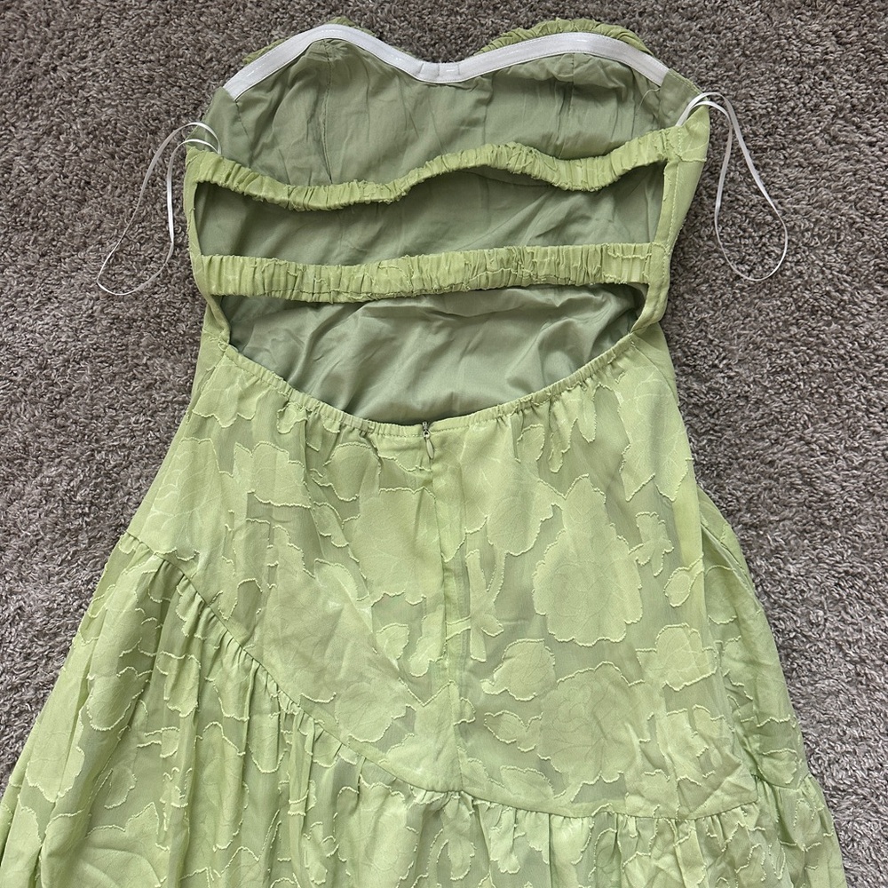 Hello Molly Strapless Maxi Dress Sage Green - Picture 6 of 6